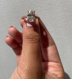 3.0 CT Oval Moissanite Solitaire Pave Setting Engagement Ring