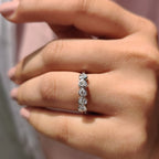 Heart Cut Bezel Set Diamond Wedding Band