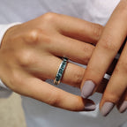 Princess Cut Channel Set Wedding Band