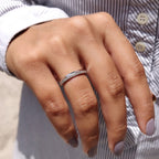 Pave Set Wedding Band With Knife Edge