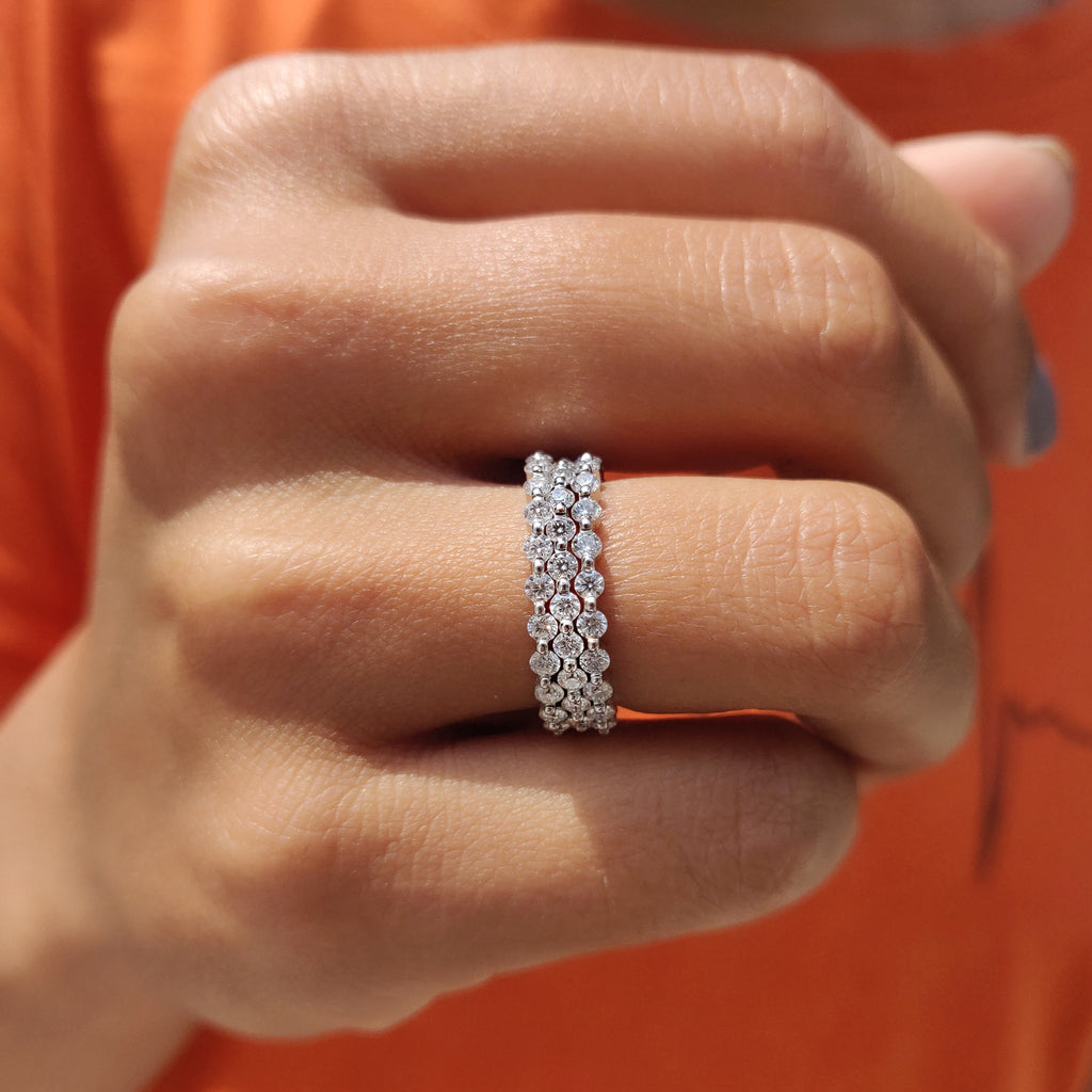 Set Of 3 Wedding Full Eternity Band