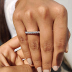 Round Moissanite Eternity Band In Secure Prong