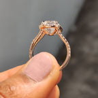Cushion Cut Diamond Ring In Halo Setting