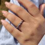 Round Cut Diamond Eternity Twisted Wedding Band