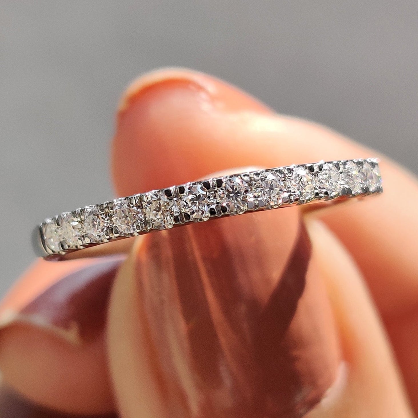 Simple Moissanite Half Eternity Wedding Band Main image