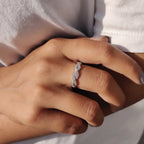 Twisted Eternity Band In Round Cut Moissanite