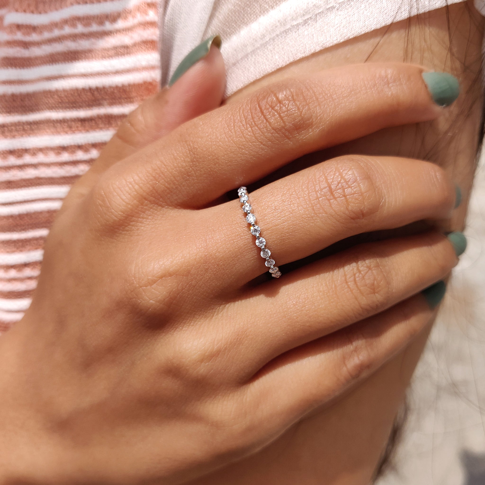3/4 Eternity Band In Round Cut Immagine secondaria del prodotto
