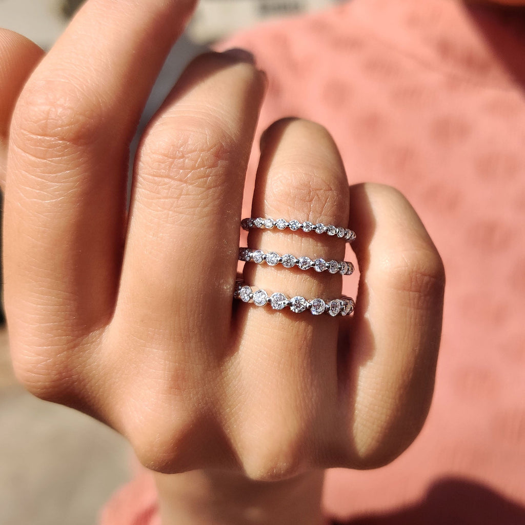 Round Cut Wedding Band With Full Eternity Style