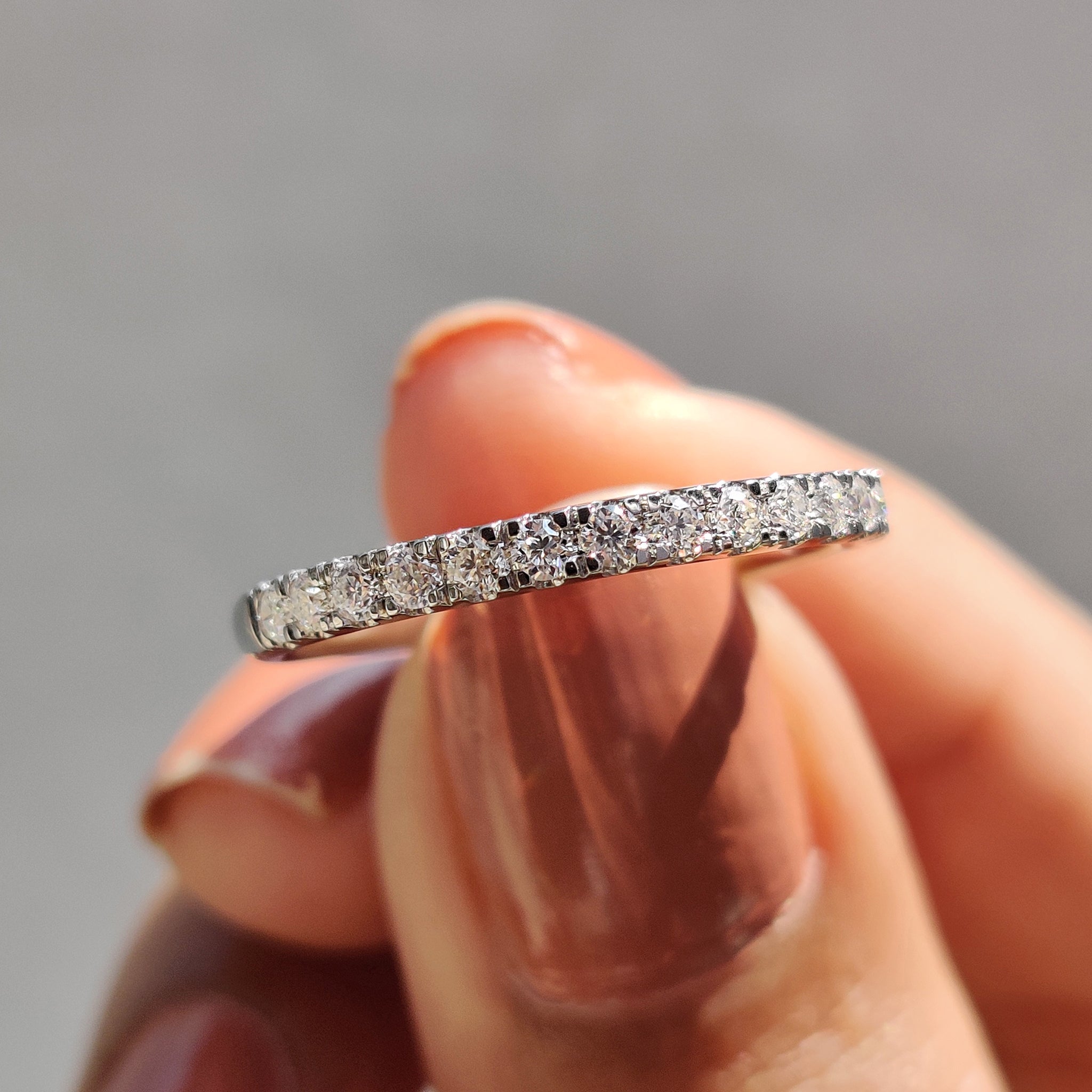 White Gold Wedding Band - Half Eternity