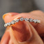 Round Cut Curved Moissanite Wedding Band