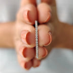 Minimalist Wedding Band with Round Cut Stones
