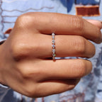 Marquise And Round Wedding Band Featuring Floating Bubble