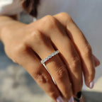Round Moissanite Eternity Band White Gold