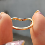 Round Cut Yellow Gold Curved Wedding Band