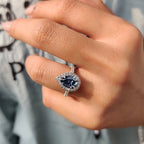 Pear Cut Engagement Ring With Halo Setting