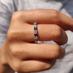 Round Cut Moissanite White Gold Wedding Band