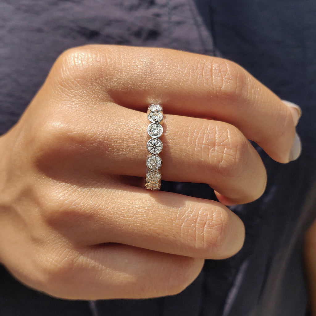 Eternity Wedding Band With Bezel Setting