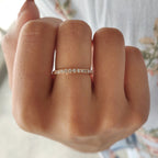 Round Cut Rose Gold Moissanite Wedding Band