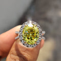 Double Hidden Halo Oval Cut Moissanite Ring