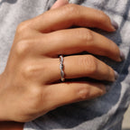 Round Cut Pave Twist Wedding Band