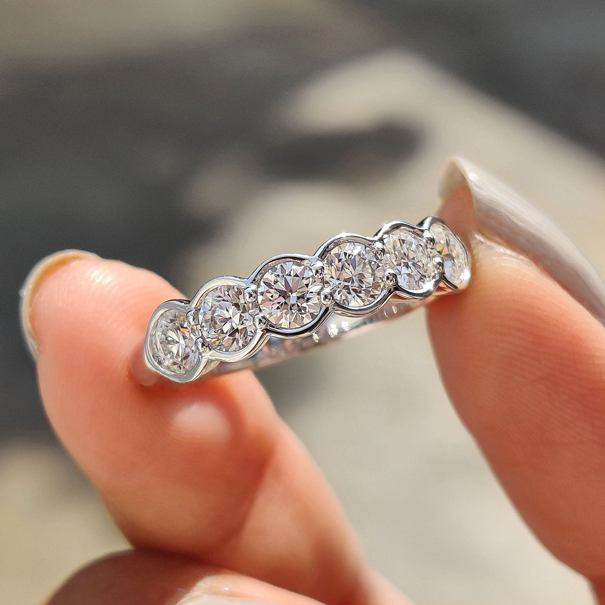 Half Eternity Bezel Set Diamond Band