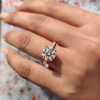 Round Hidden Halo Ring With Pave Band