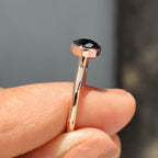 Round Cut Black Moissanite Ring With Solitaire Style