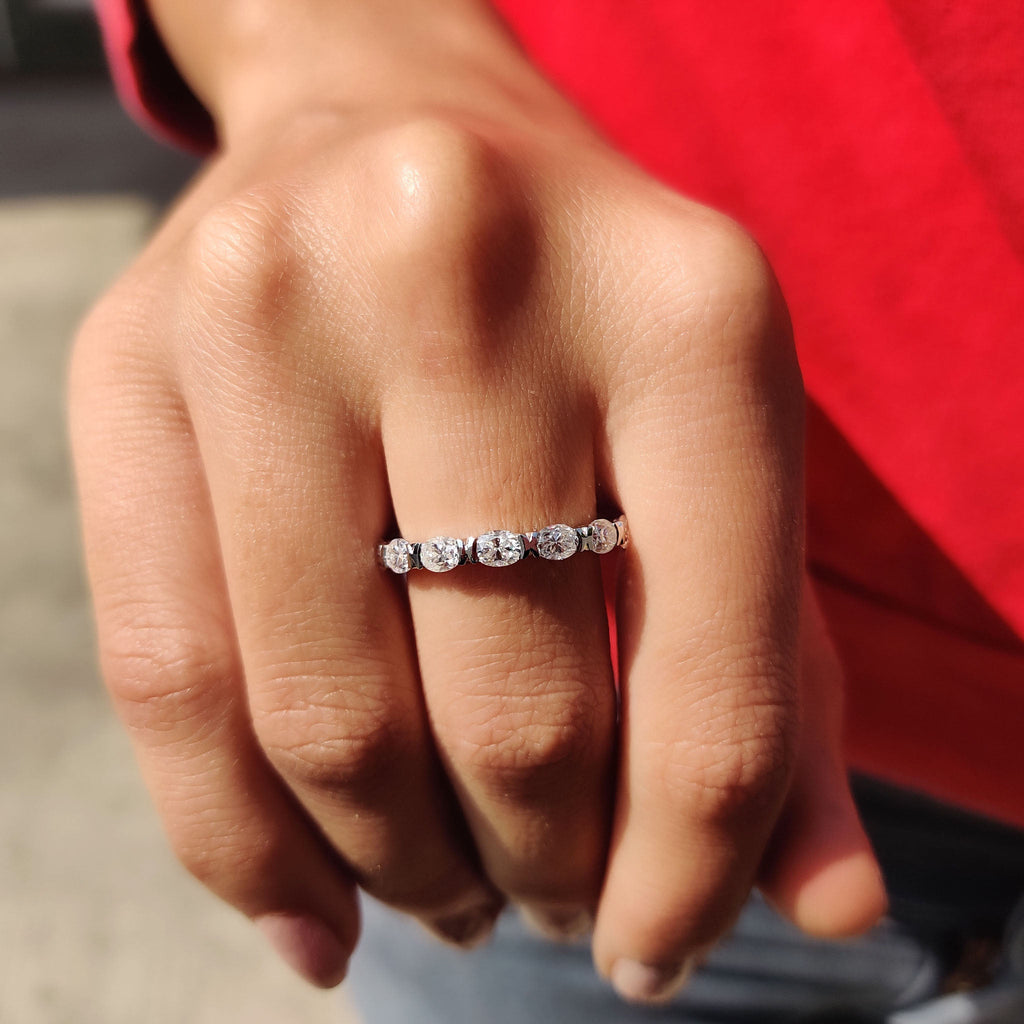 Full Eternity East West Oval Wedding Band