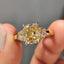 Light Yellow Cushion Cut Moissanite Engagement Ring