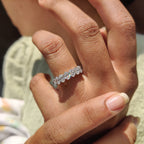 Oval Wedding Band In White Gold