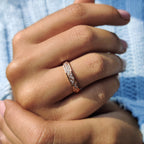 Moissanite Eternity Band With Filigree Detailing