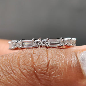 Moissanite Baguette Band In Full Eternity Style