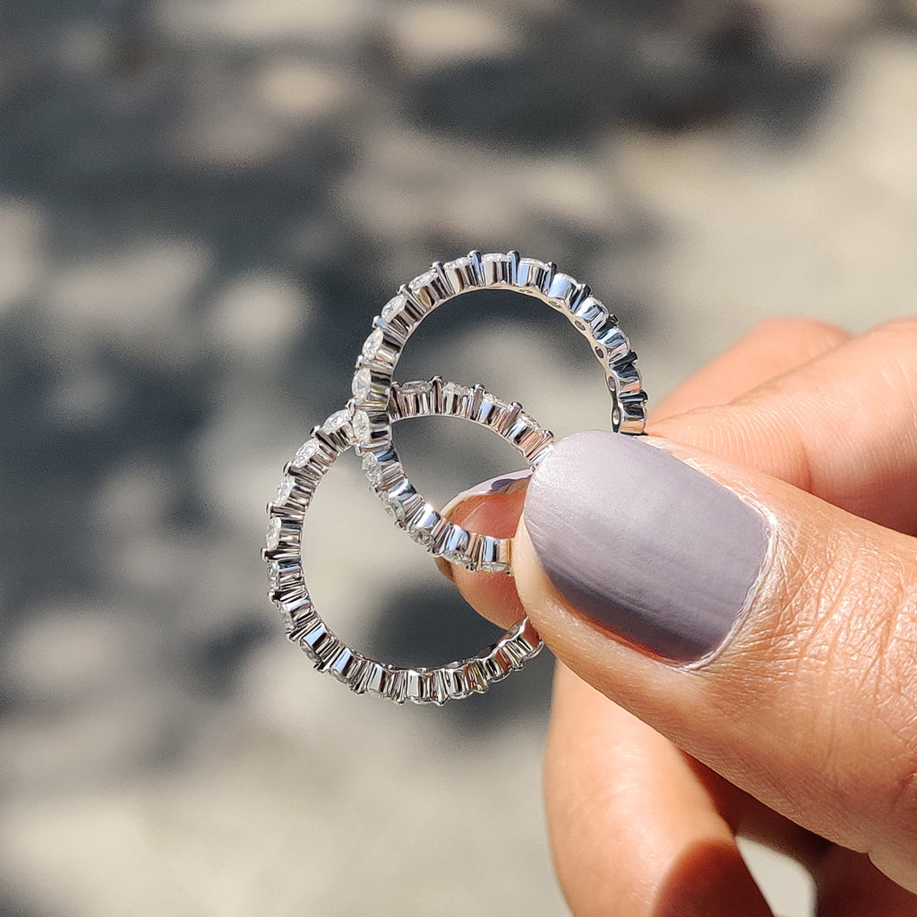 Round Moissanite Eternity Band For Women