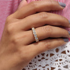 Half Eternity Band In Square Bezel Box Setting