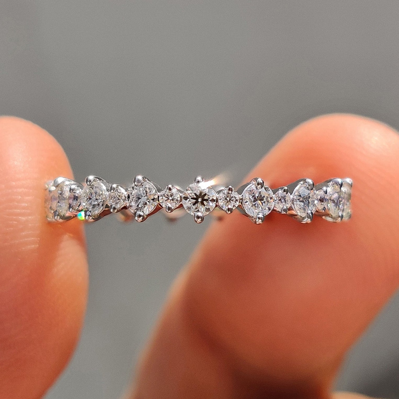 Round Moissanite Eternity Wedding Band
