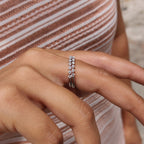 White Gold Band - 3/4 Eternity Style