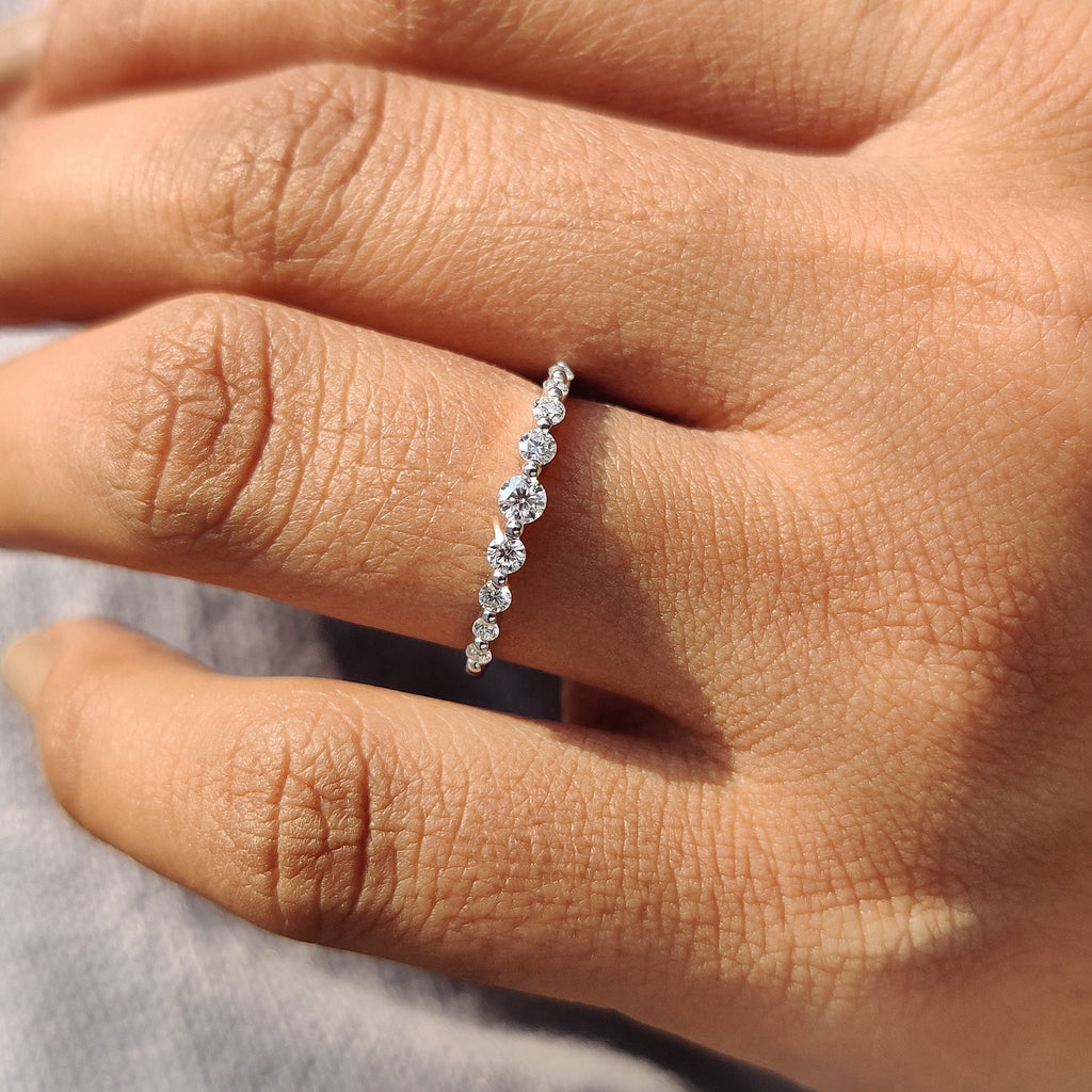 Shared Prong Eternity Band In White Gold
