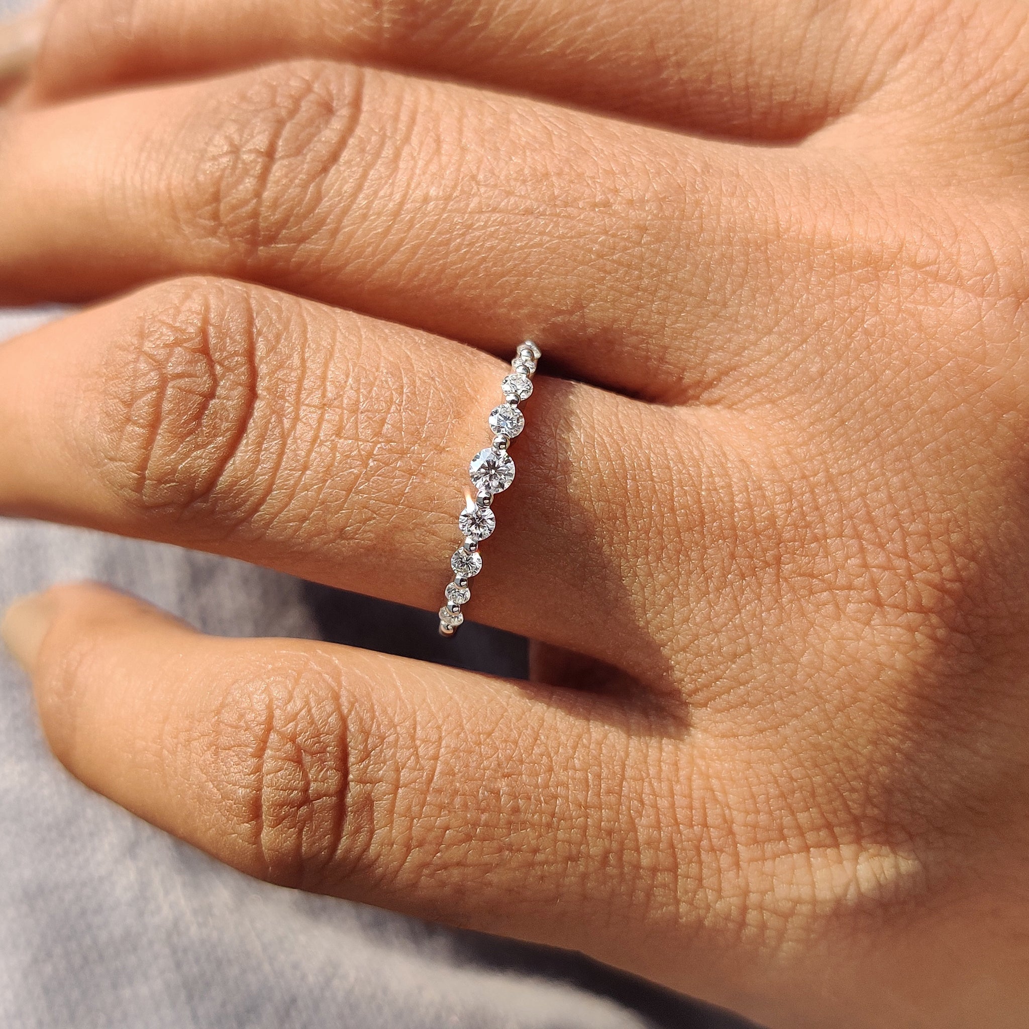 Shared Prong Eternity Band In White Gold