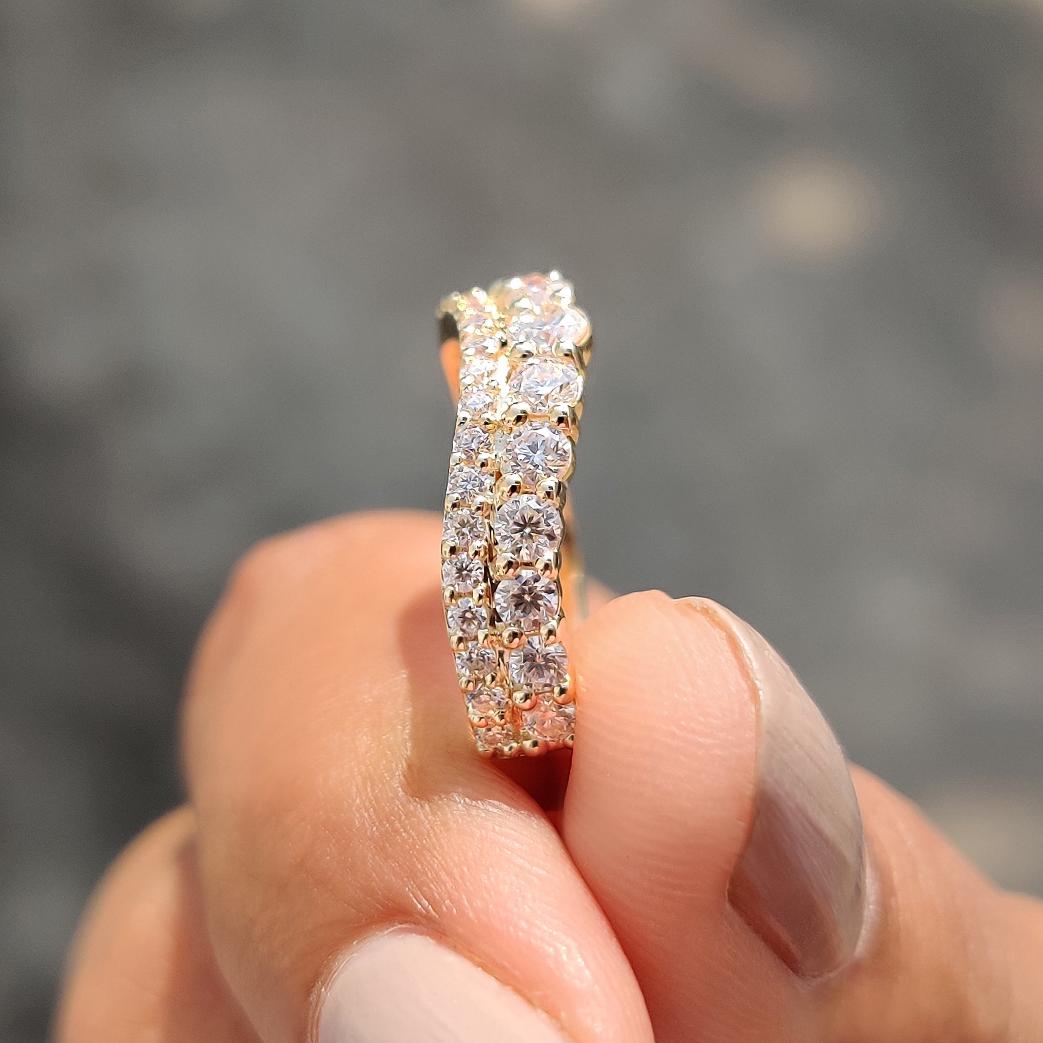 Half Eternity Wedding Band - Double Row  Style Imagen secundaria del producto