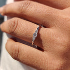 Three Stone Diamond Ring with Twisted Band