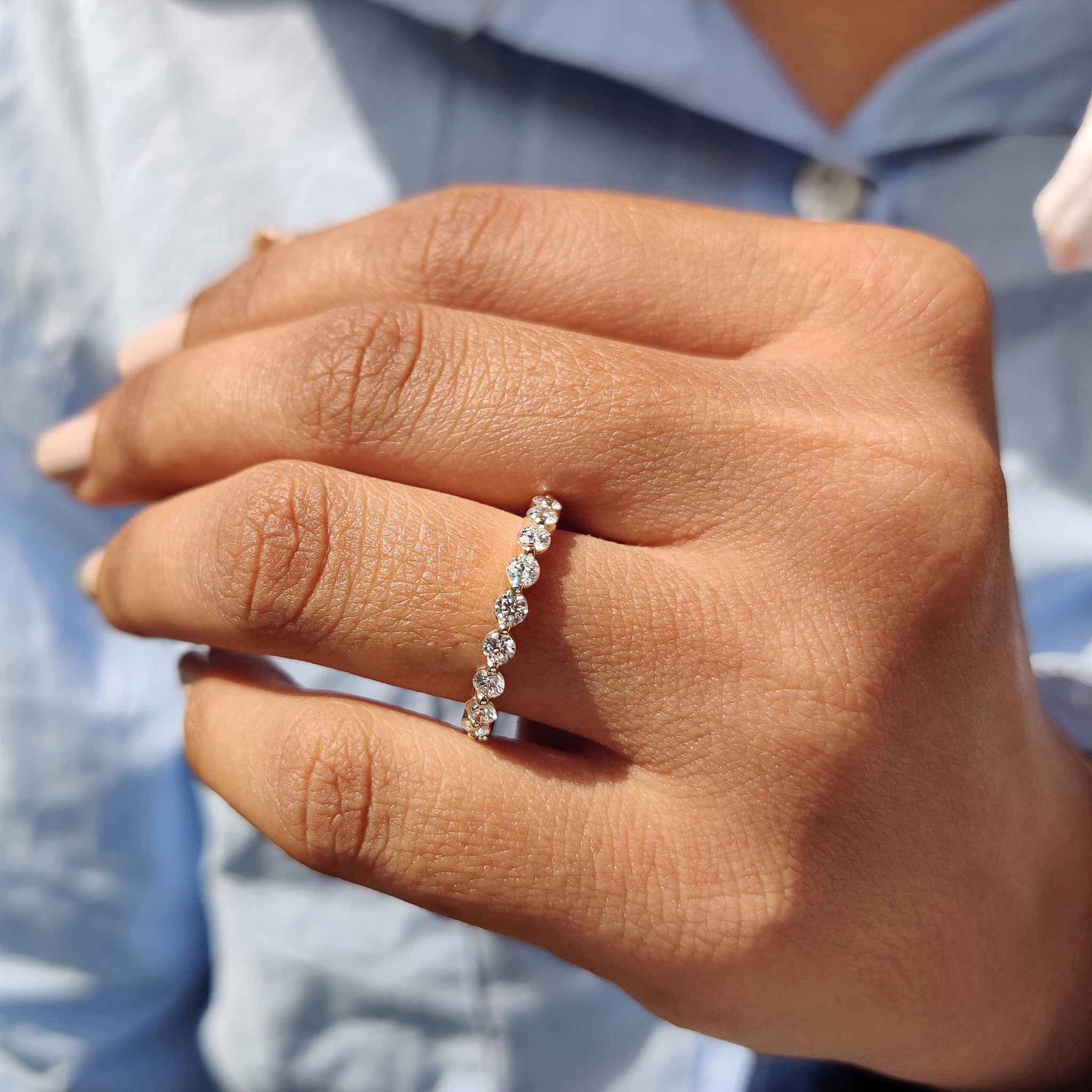 Round Cut Lab Diamond Eternity Band