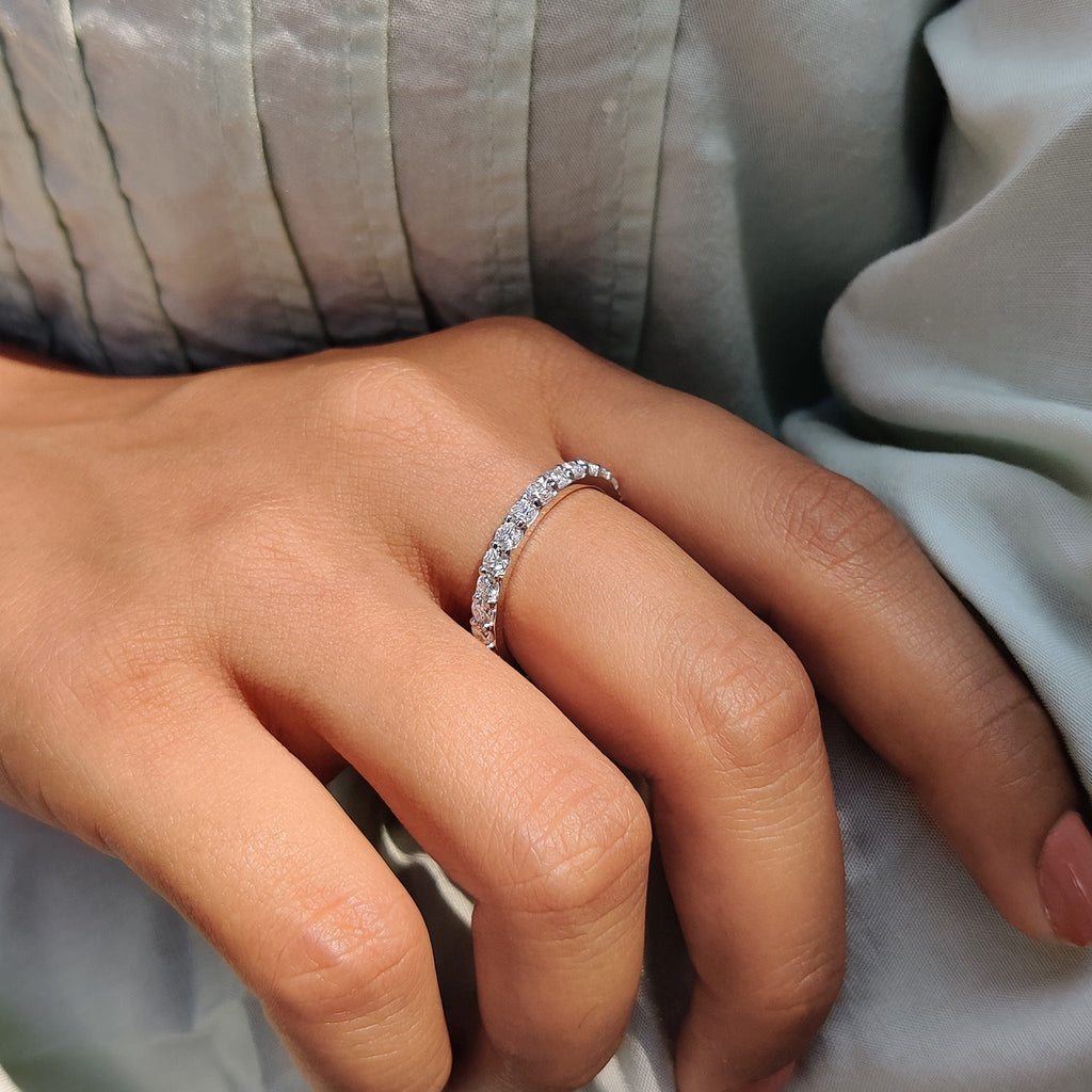 Round Cut Moissanite Eternity Band