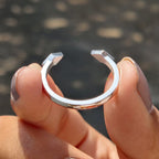 White Gold Open Ring In Round Cut Moissanite