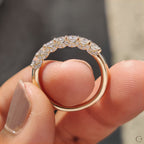 Round Cut Wedding Band In Half Eternity Style