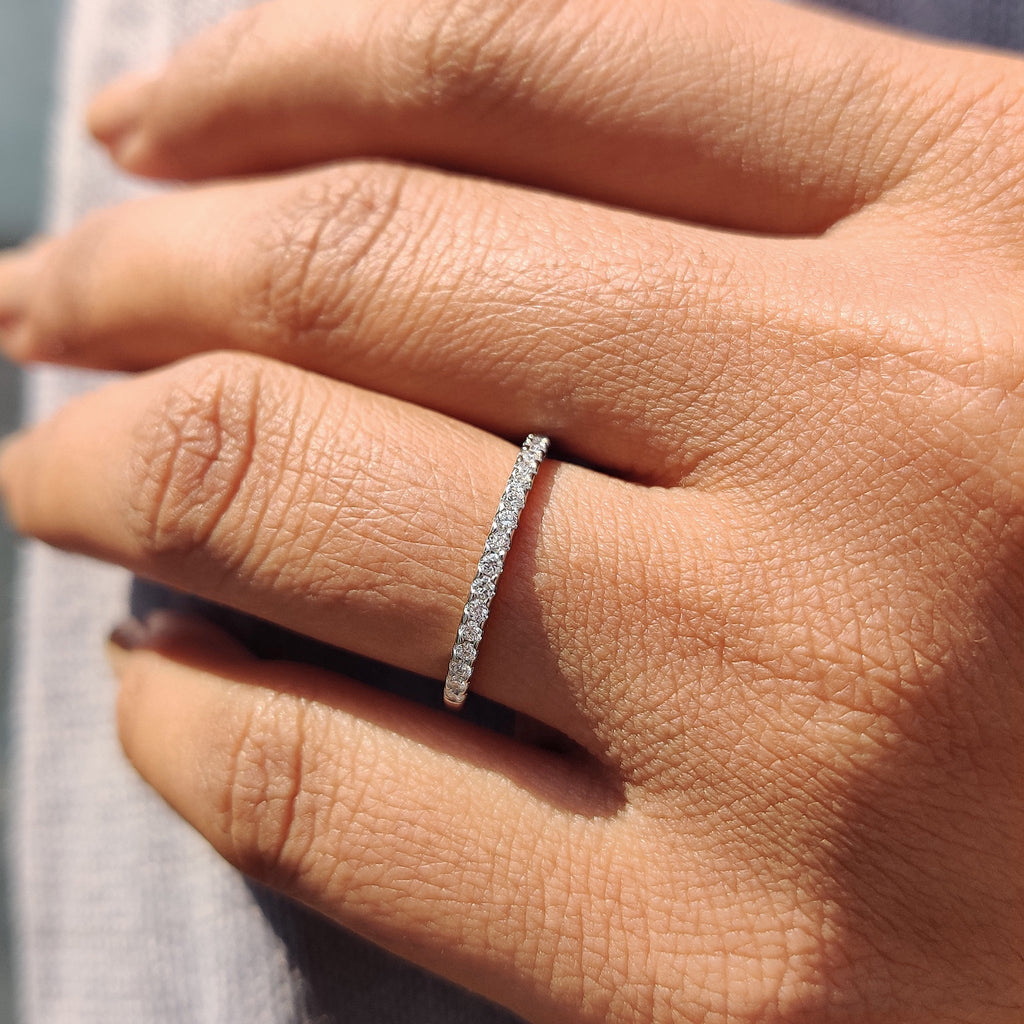 Half Eternity Wedding Band - Round Diamonds