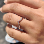 V Shaped Wedding Band In Round Cut Tiara Style