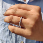 Half Eternity Round cut wedding band