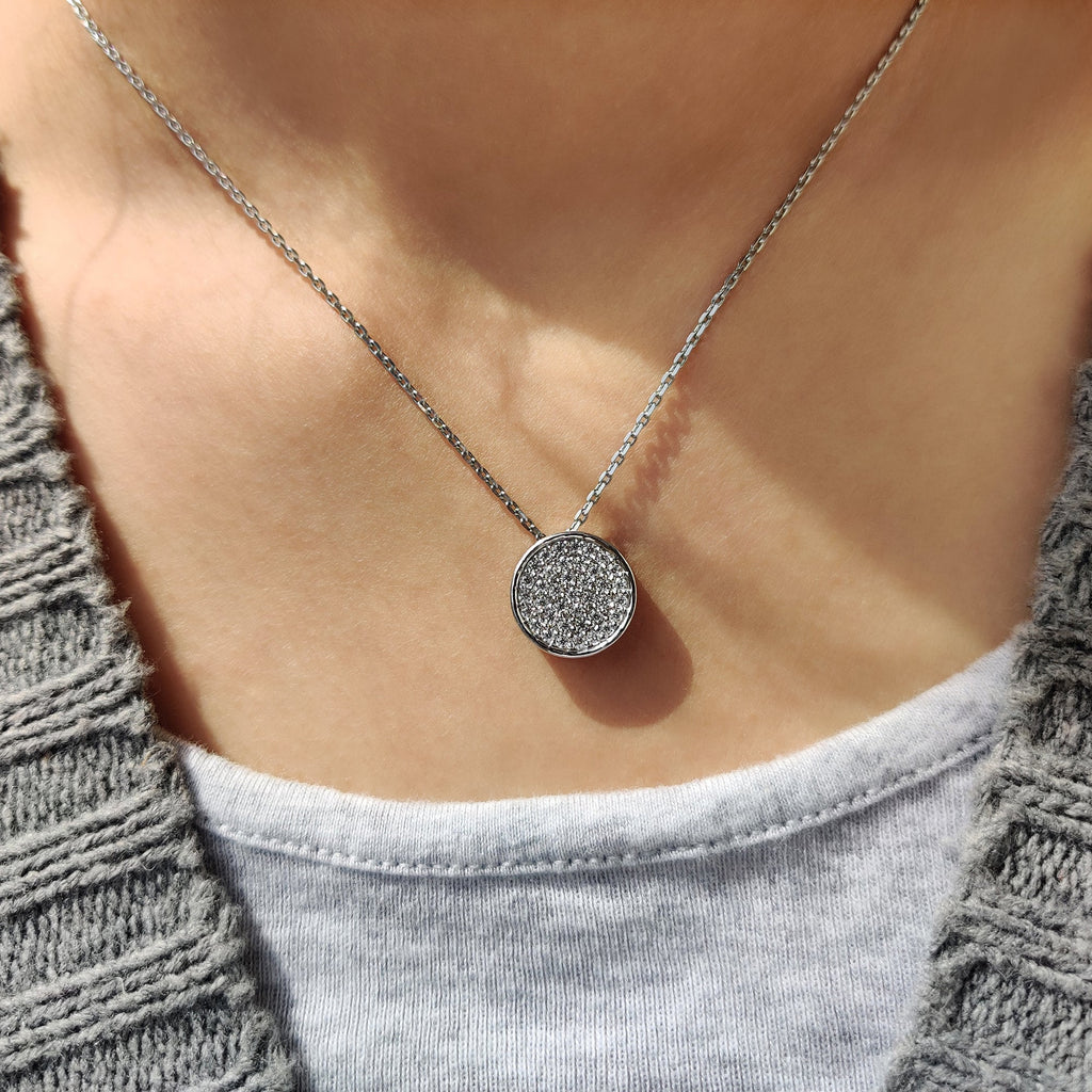 Lab Grown Round Diamond Cluster Pendant