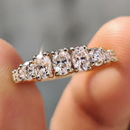 Half Eternity Oval Cut Wedding Band