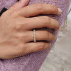 Baguette And Round Wedding Band In Zig Zag Style